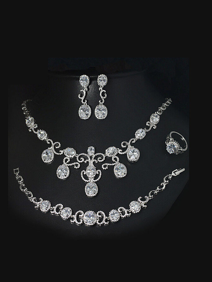 Accesorios de boda retro Conjunto de joyas de cuatro piezas