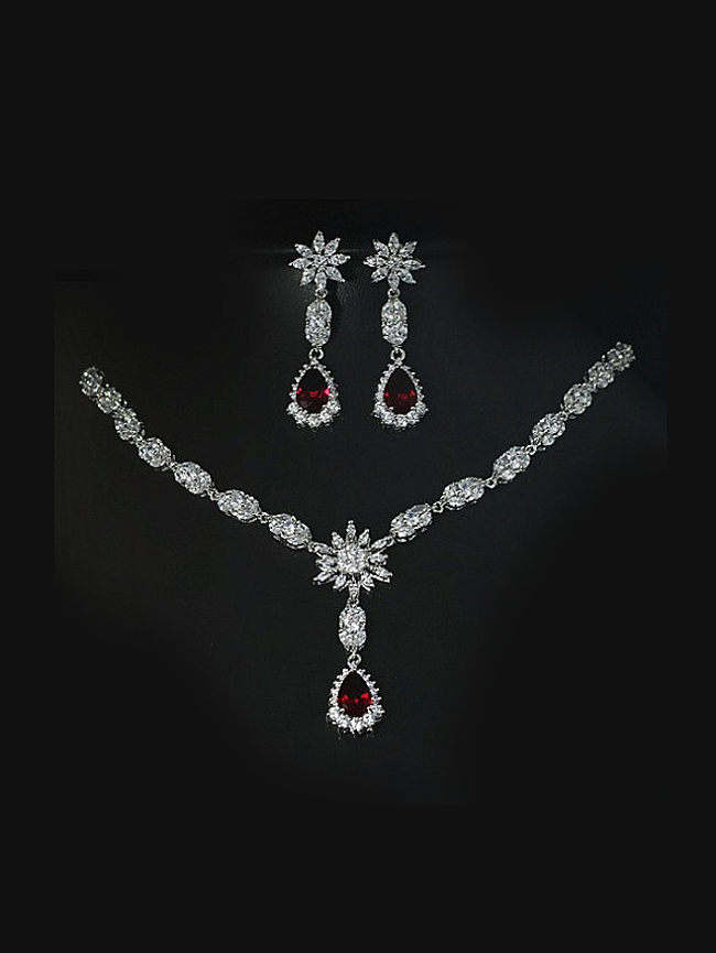 Conjunto elegante de joias de duas peças para casamento