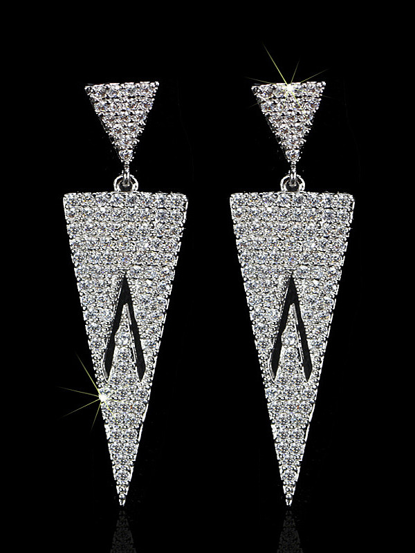 Delicate Triangle drop earring