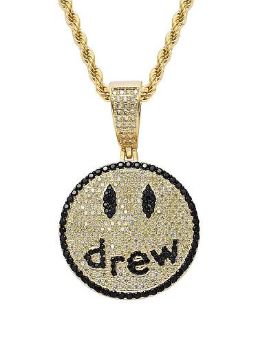 Collier Hip Hop Rond en Laiton Cubic Zirconia