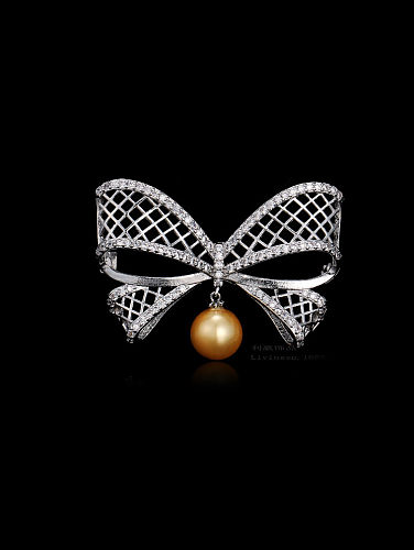 Broche de lazo de perlas de moda coreana