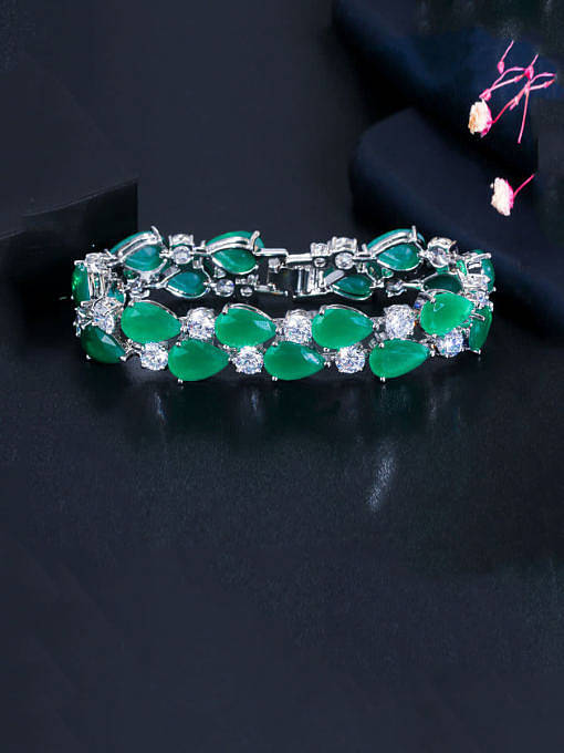 Copper With Platinum Plated Luxury Water Drop Bracelets