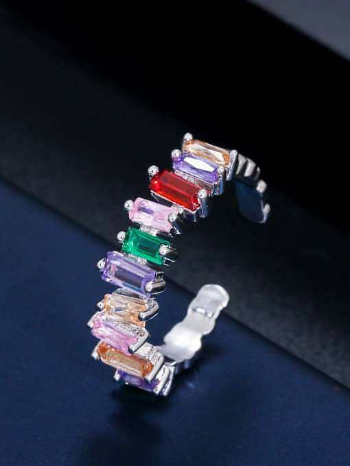 Kupfer Cubic Zirkonia Luxus Unregelmäßiges Ring- und Ohrring-Set