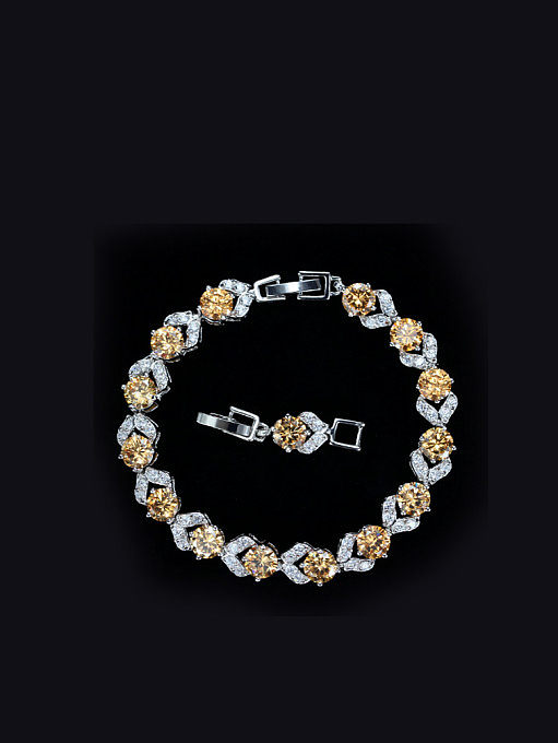 Colorful Zircons Fashion Copper Bracelet