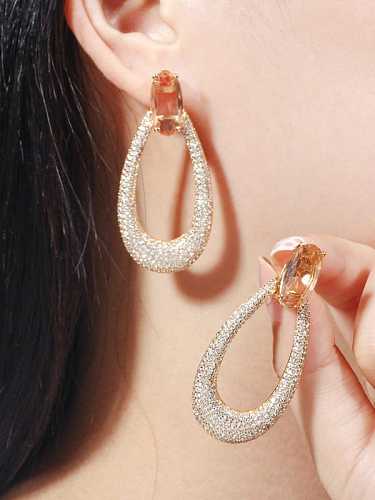 Kupfer mit rosévergoldeten Luxus-Hohlwassertropfen-Ohrringen