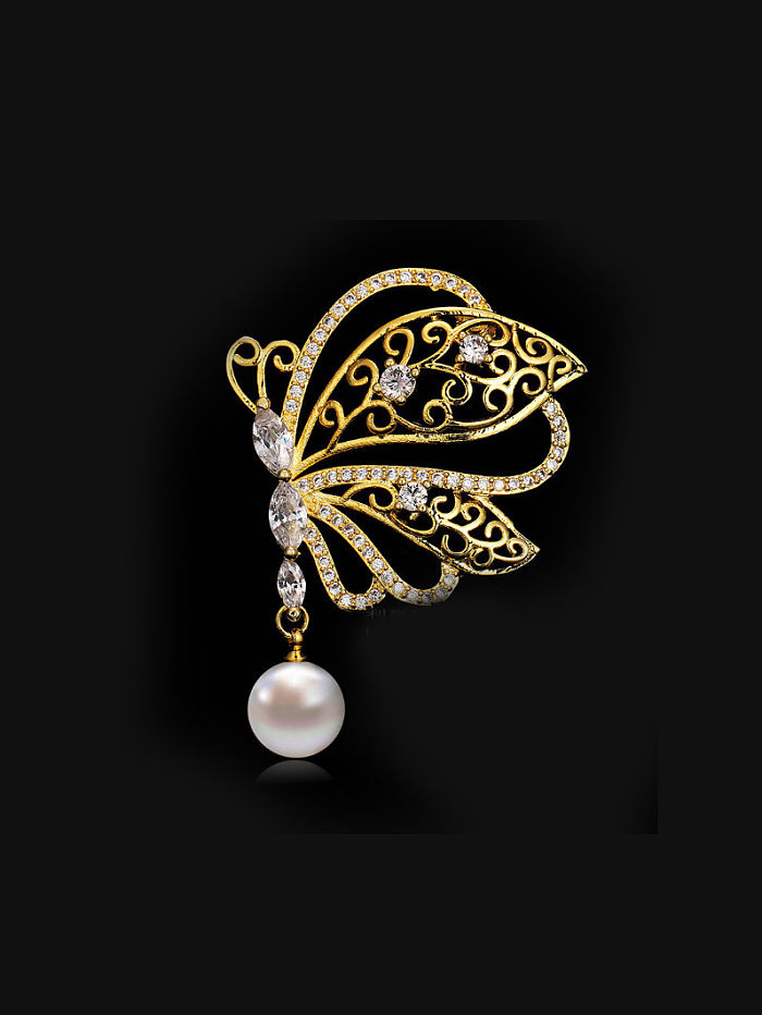 Broche de perlas de concha de accesorios de moda de lujo