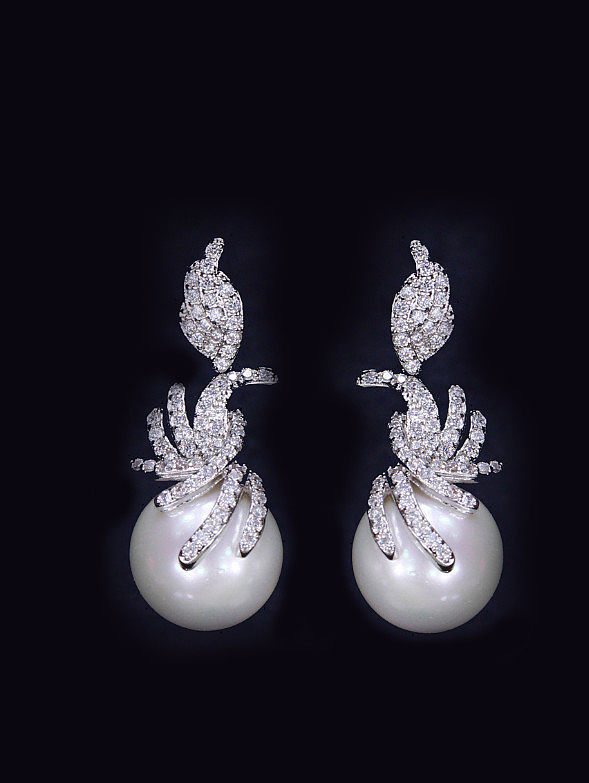 Elegante Mode-Shell-Perlen-Ohrringe im westlichen Stil