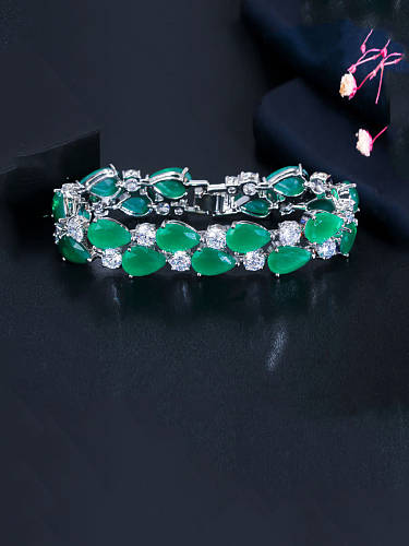 Copper With Platinum Plated Luxury Water Drop Bracelets