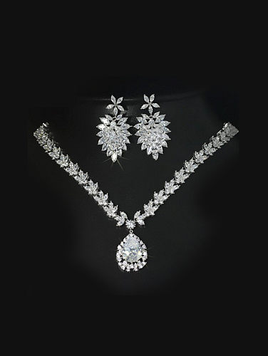 Accesorios de boda Zircon Conjunto de joyas de dos piezas
