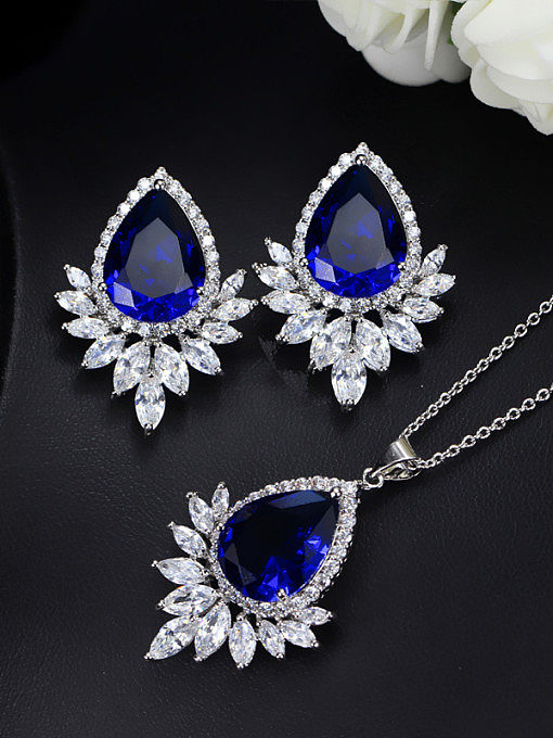 Conjunto de joyas de dos piezas de moda AAA Zircons