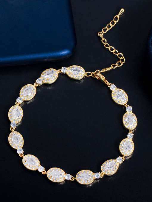 Brass Cubic Zirconia Water Drop Luxury Bracelet