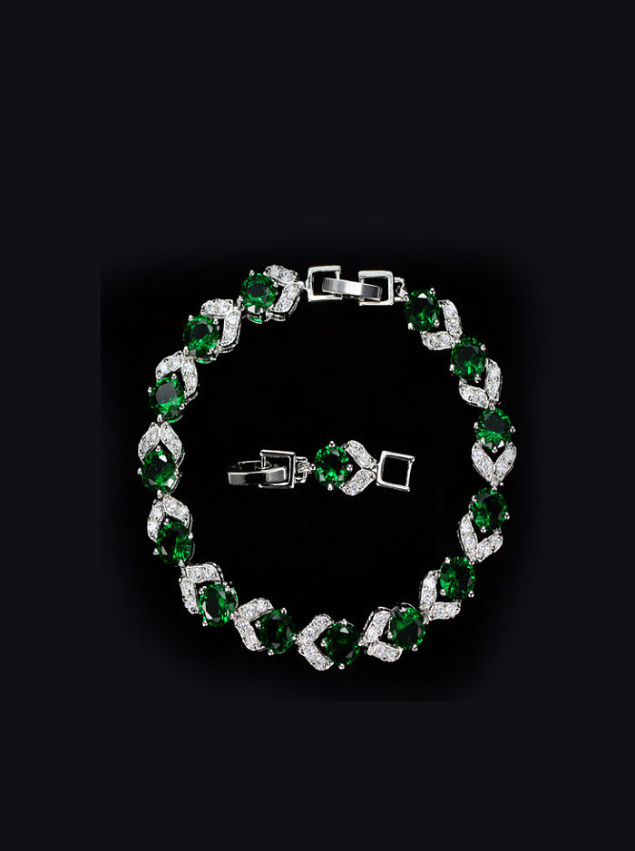 Colorful Zircons Fashion Copper Bracelet