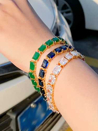 Brass Cubic Zirconia Geometric Luxury Bracelet