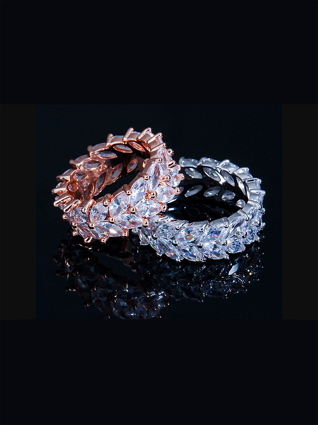Copper inlaid AAA zircon bling-bling rings