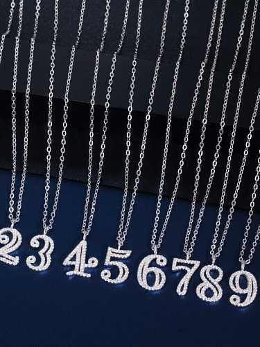 Zierliche Halskette aus Kupfer mit Zirkonia-Zahl