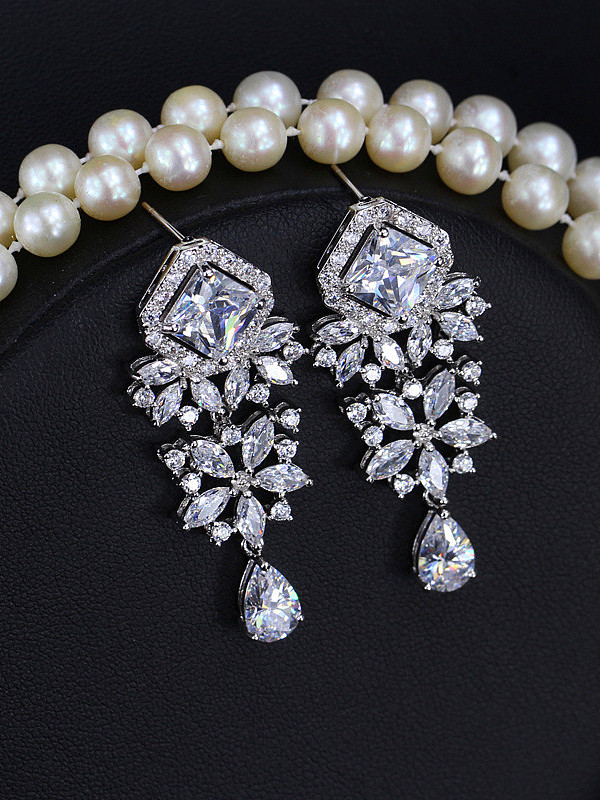 Wedding Accessories Zircons Cluster earring