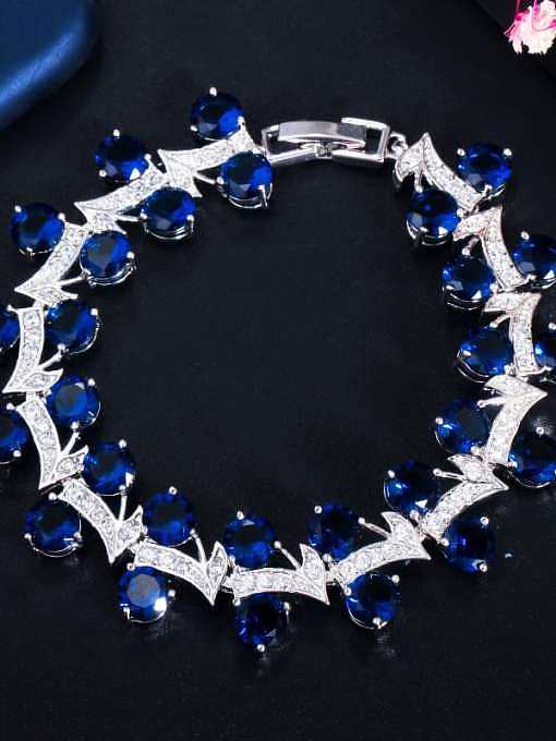 Copper Cubic Zirconia Leaf Luxury Bracelet