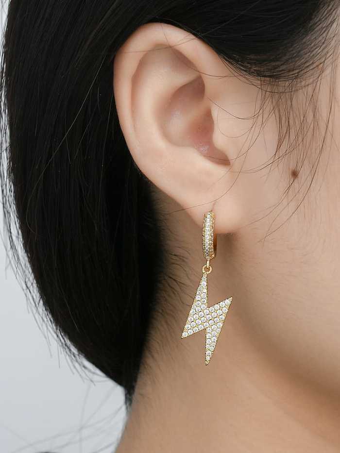 Brass Cubic Zirconia Lightning Trend Drop Earring