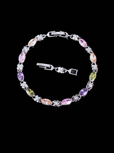 Brass Cubic Zirconia Geometric Luxury Bracelet