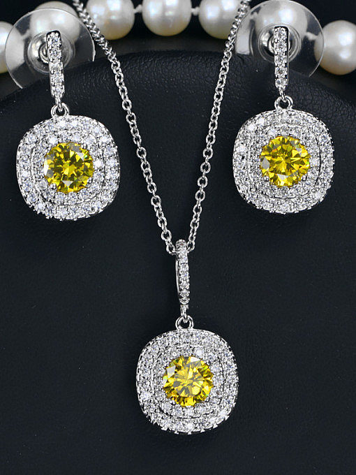 Color Crystal Fashion Jewelry Set