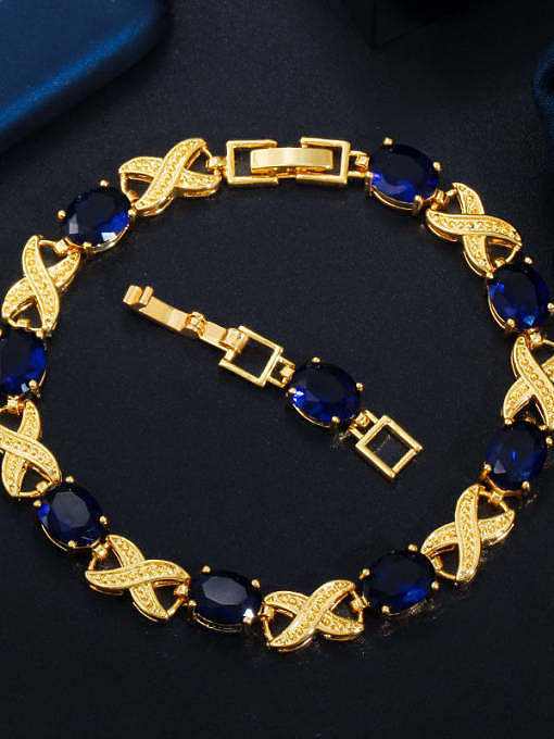 Geometrisches Luxus-Armband aus Kupfer mit Zirkonia