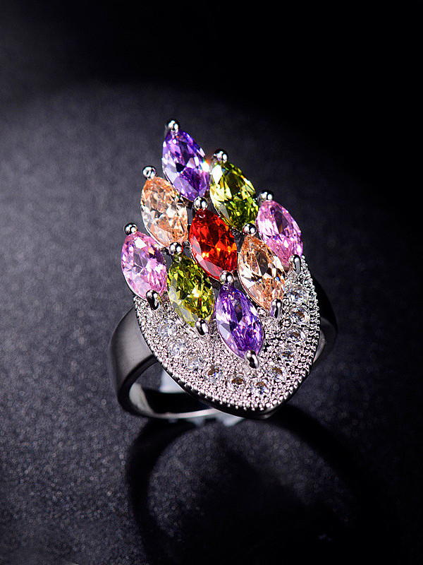 Fashion Colorful Zircons Ring