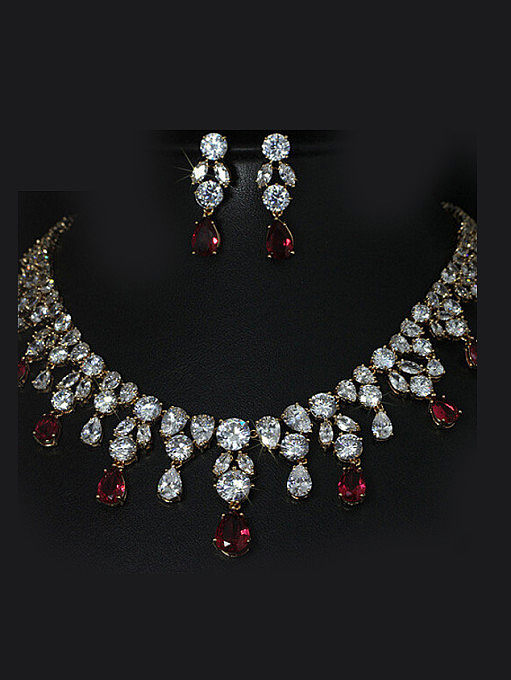 Shining Wedding Accessories Two Pieces Jewelry Set