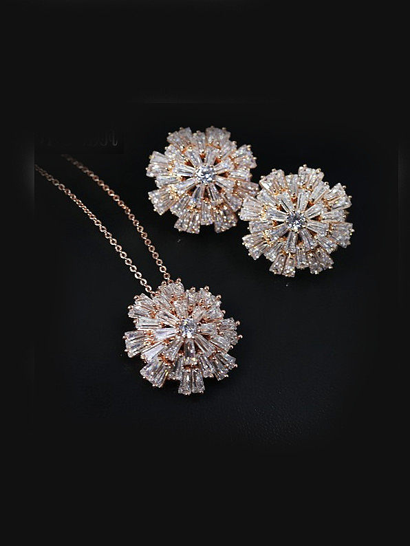 Flower Shaped Two Pieces Jewelry Set