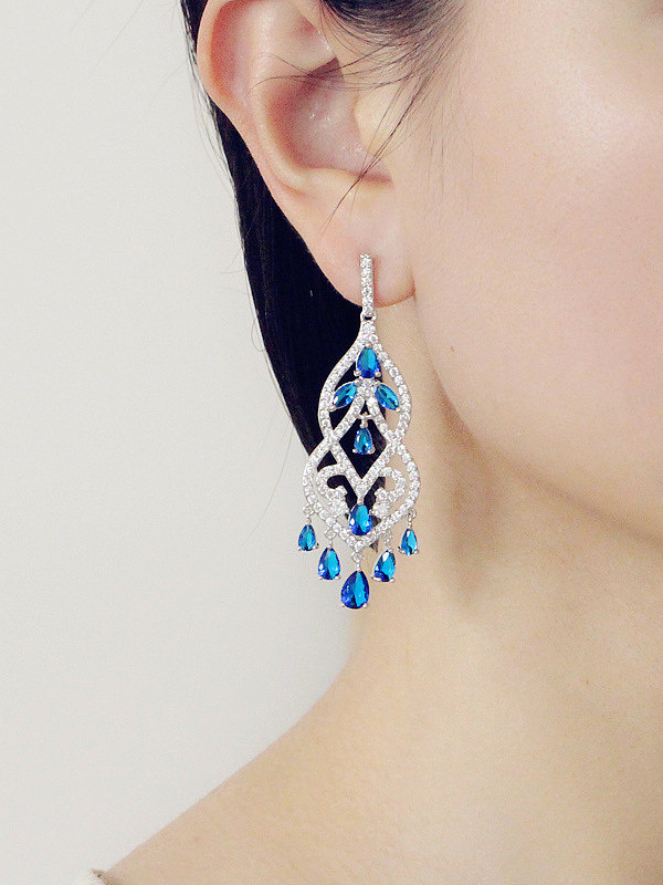 Western Style Tassel Drop Chandelier earring