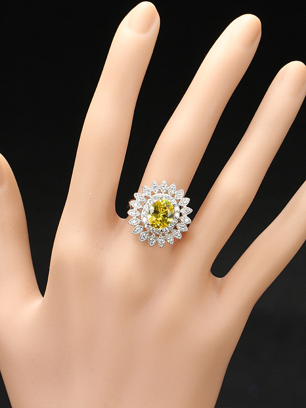 Party Accessories Flower Shaped Zircons Ring