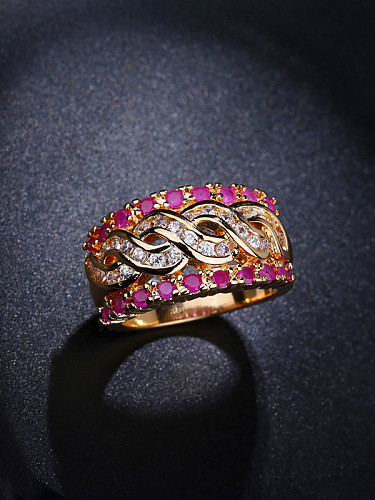 Gold Plated Zircons Multistone ring