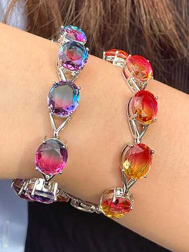 Brass Cubic Zirconia Water Drop Luxury Bracelet