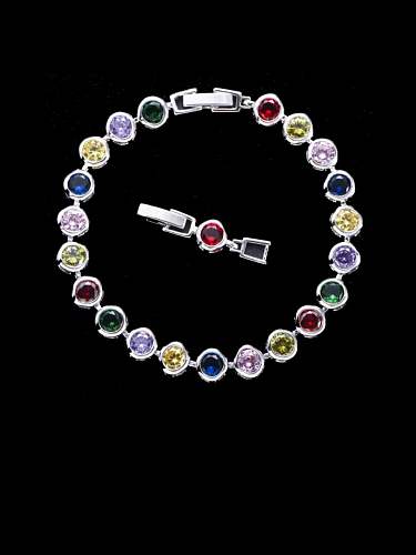 Brass Cubic Zirconia Geometric Classic Bracelet