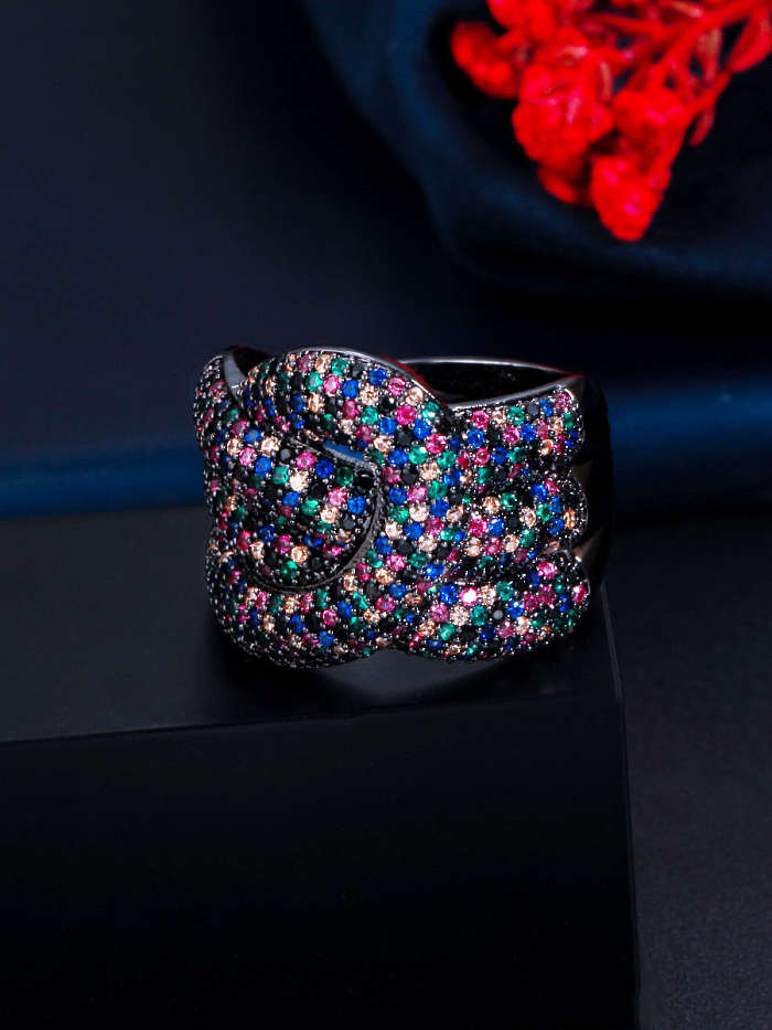 Brass Cubic Zirconia Star Vintage Band Ring
