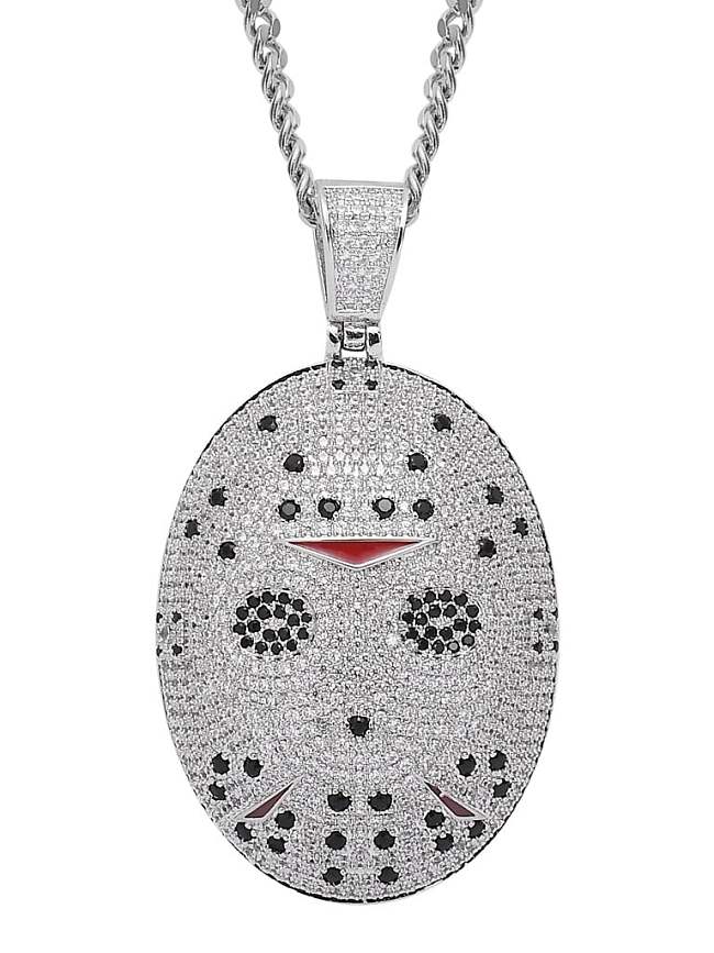 Brass Cubic Zirconia Geometric Hip Hop Necklace