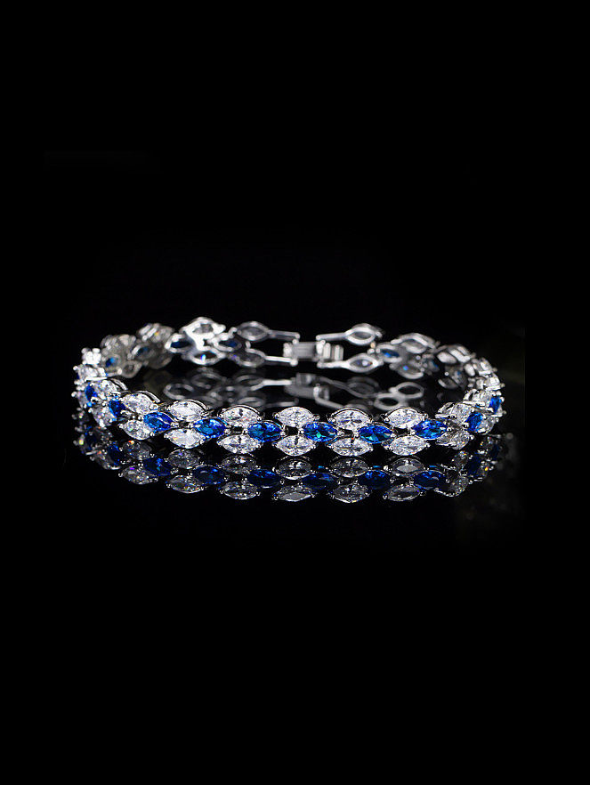 Irregular Zircons Platinum Plated Bracelet