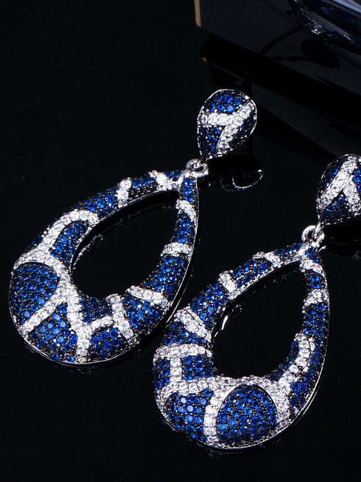 Brass Cubic Zirconia Water Drop Luxury Drop Earring