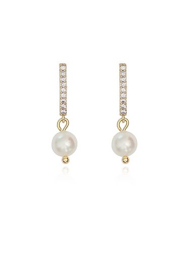 Cuivre Cubic Zirconia Géométrique Goutte Minimaliste Tendance Boucle D'oreille De Mode Coréenne