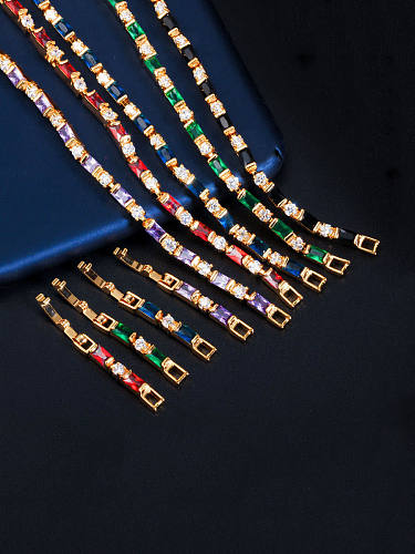 Cuivre avec des bracelets géométriques de mode plaqués or