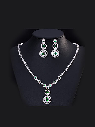 Luxury Round Shaped Two Pieces Jewelry Set