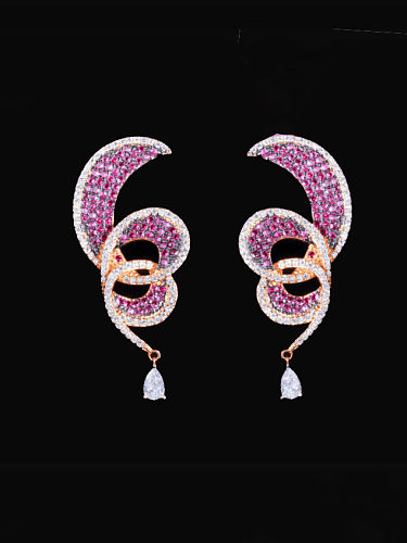 Boucles d'Oreilles Irrégulières en Laiton Cubic Zirconia