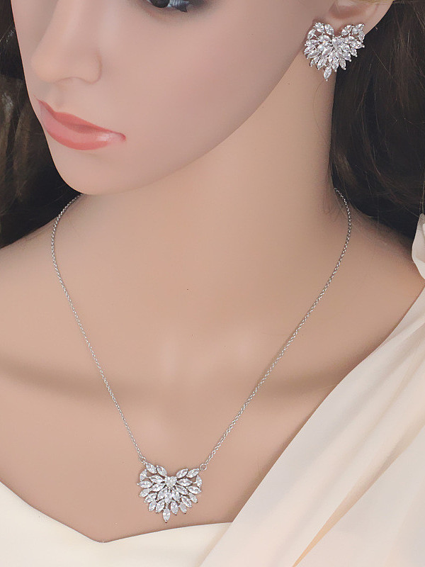 Heart-shape earring Necklace Jewelry Set