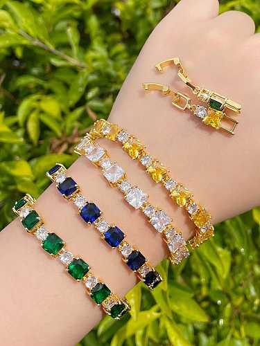Brass Cubic Zirconia Geometric Luxury Bracelet