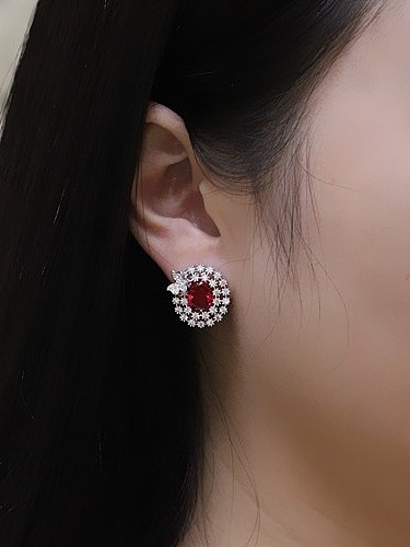 Exquisite AAA Zircons Stud Cluster earring