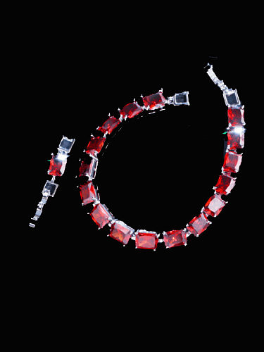 Brass Cubic Zirconia Geometric Luxury Bracelet