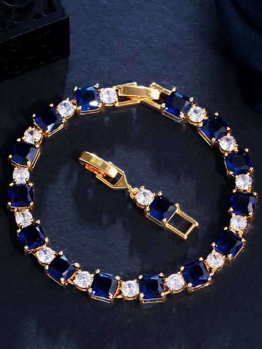 Geometrisches Luxus-Armband aus Messing mit Zirkonia