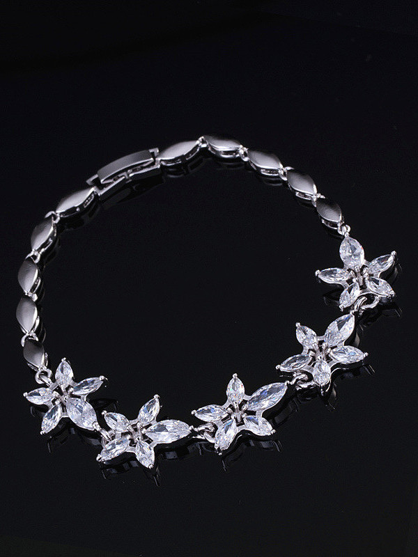 Elegante conjunto de joias de quatro peças em forma de folha