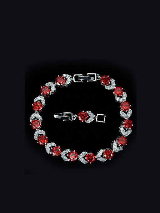 Colorful Zircons Fashion Copper Bracelet