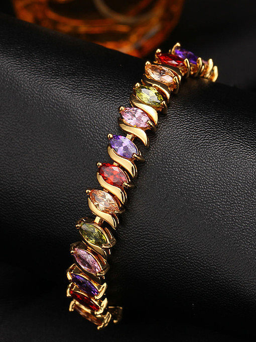 Bracelet de luxe en zircons de couleur
