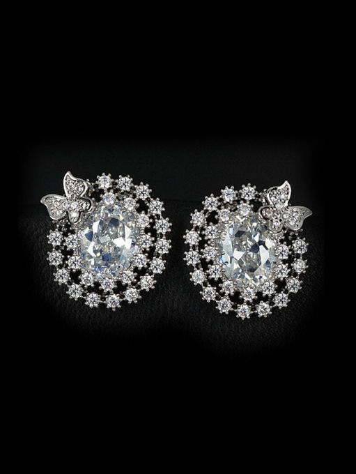 Exquisite AAA Zircons Stud Cluster earring